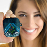 Rongoa Maori New Zealand Harakeke AirPods Case NZ Weaving Pattern Dark Teal LT14 - Polynesian Pride