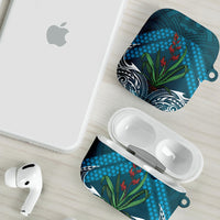 Rongoa Maori New Zealand Harakeke AirPods Case NZ Weaving Pattern Dark Teal LT14 - Polynesian Pride