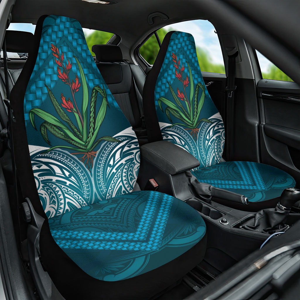 Rongoa Maori New Zealand Harakeke Car Seat Cover NZ Weaving Pattern Dark Teal LT14 One Size Dark Teal - Polynesian Pride