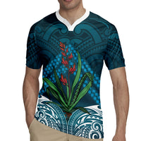 Rongoa Maori New Zealand Harakeke Rugby Jersey NZ Weaving Pattern Dark Teal LT14 - Polynesian Pride