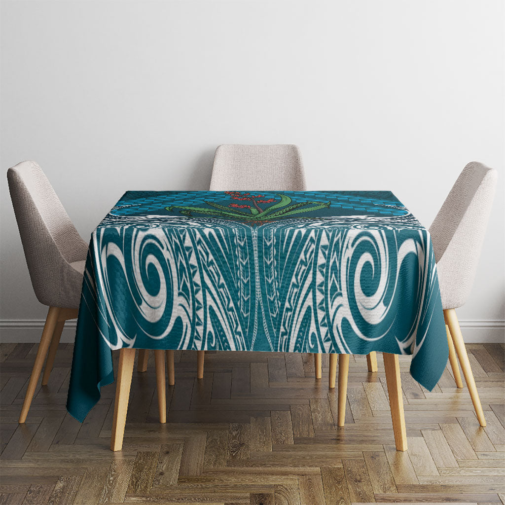 Rongoa Maori New Zealand Harakeke Tablecloth NZ Weaving Pattern Dark Teal LT14 - Polynesian Pride