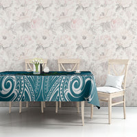 Rongoa Maori New Zealand Harakeke Tablecloth NZ Weaving Pattern Dark Teal LT14 - Polynesian Pride