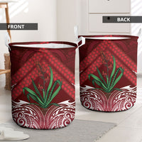 Rongoa Maori New Zealand Harakeke Laundry Basket NZ Weaving Pattern Red LT14 - Polynesian Pride