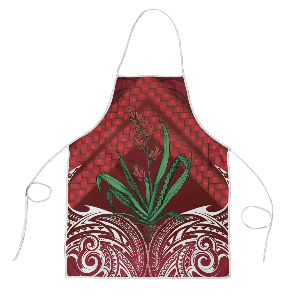 Rongoa Maori New Zealand Harakeke Apron NZ Weaving Pattern Red LT14 Red - Polynesian Pride