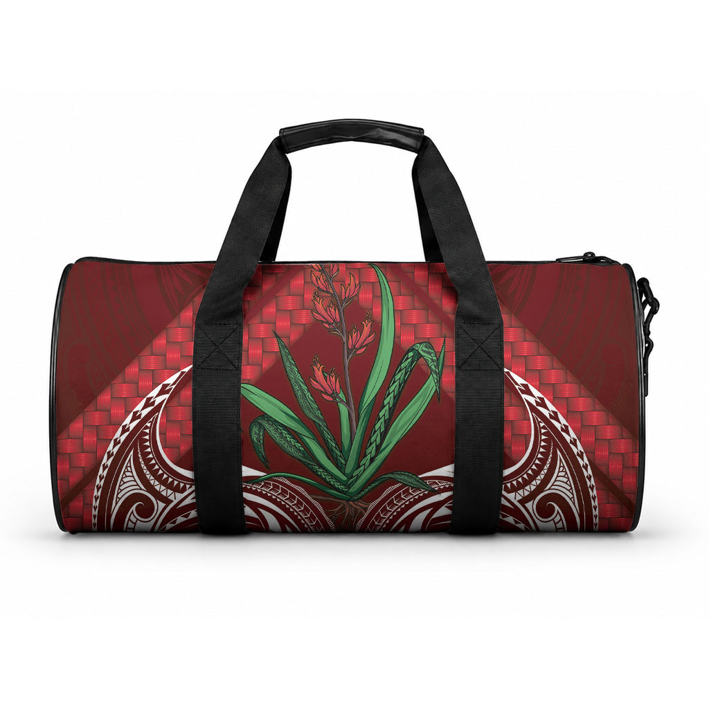 Rongoa Maori New Zealand Harakeke Duffle Bag NZ Weaving Pattern Red LT14 One size Red - Polynesian Pride