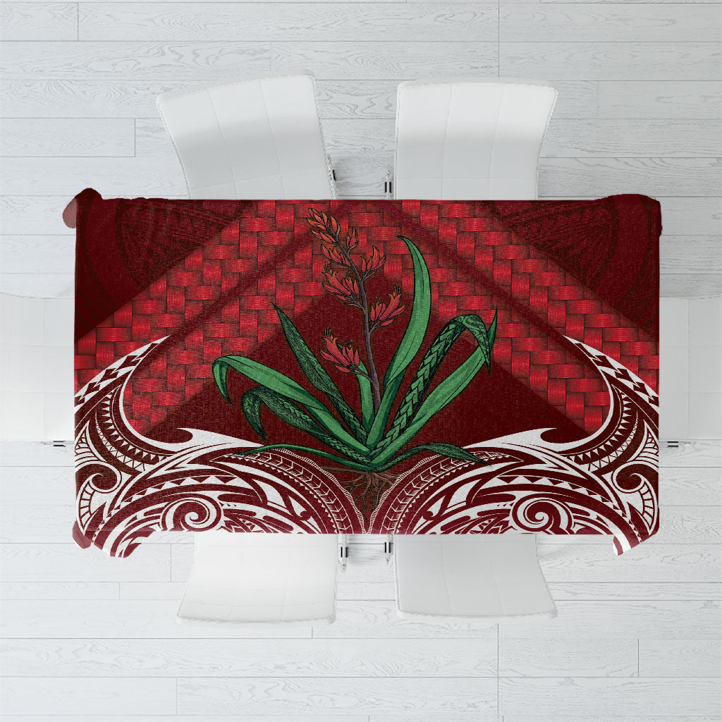 Rongoa Maori New Zealand Harakeke Tablecloth NZ Weaving Pattern Red LT14 Red - Polynesian Pride