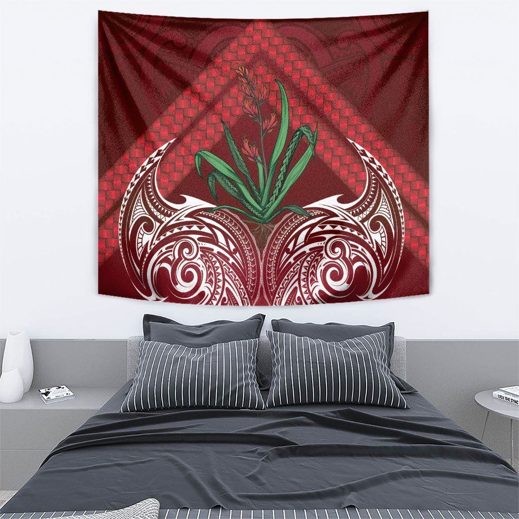Rongoa Maori New Zealand Harakeke Tapestry NZ Weaving Pattern Red LT14 - Polynesian Pride