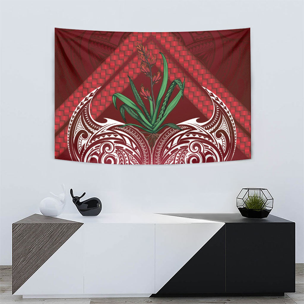 Rongoa Maori New Zealand Harakeke Tapestry NZ Weaving Pattern Red LT14 - Polynesian Pride