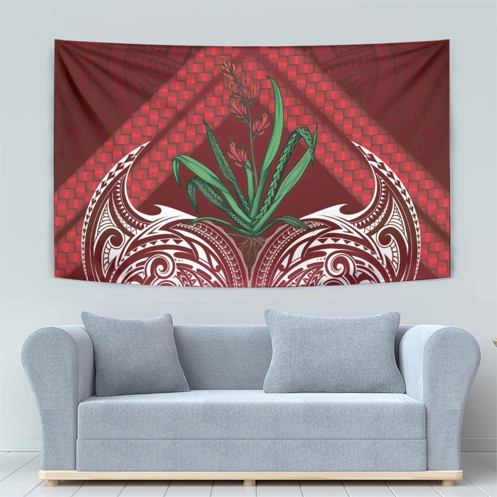 Rongoa Maori New Zealand Harakeke Tapestry NZ Weaving Pattern Red LT14 - Polynesian Pride