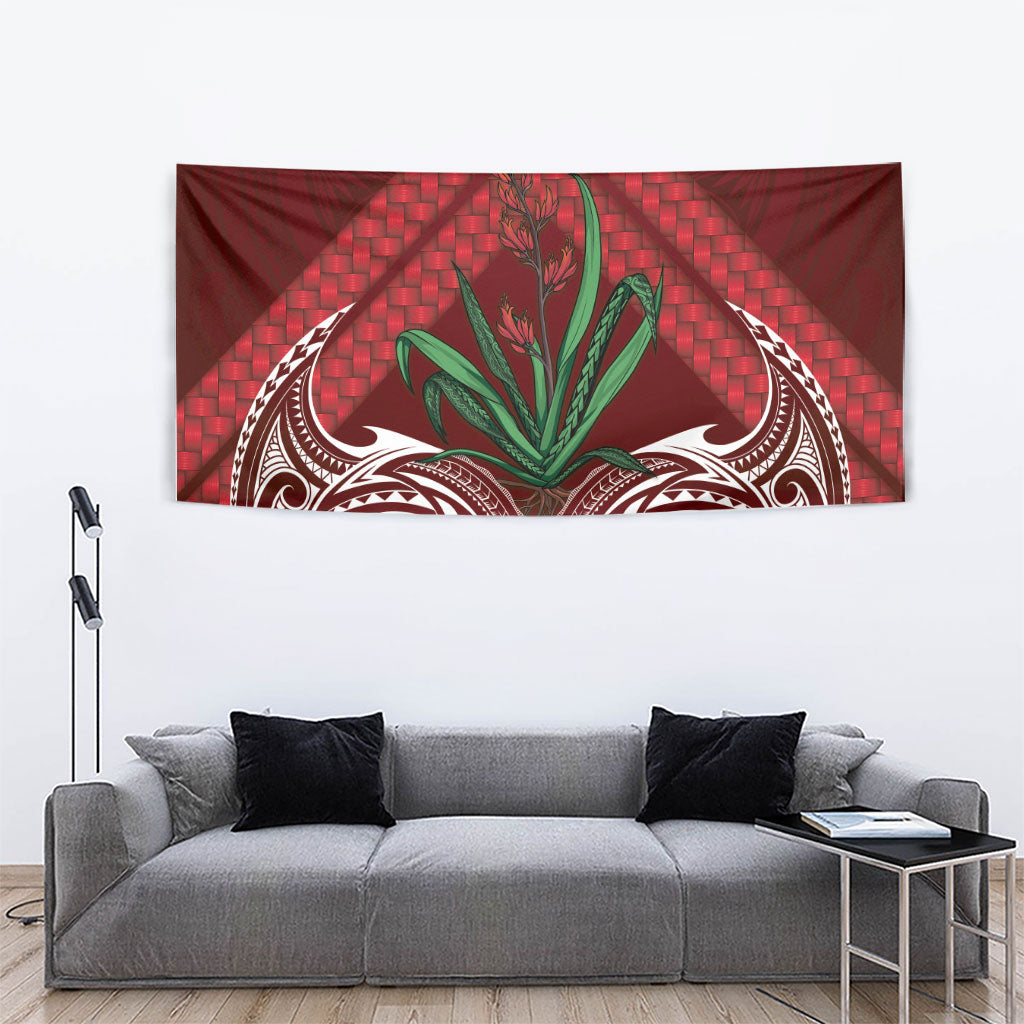 Rongoa Maori New Zealand Harakeke Tapestry NZ Weaving Pattern Red LT14 - Polynesian Pride