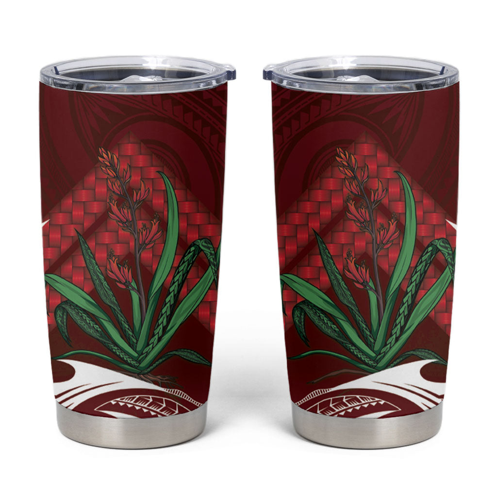 Rongoa Maori New Zealand Harakeke Tumbler Cup NZ Weaving Pattern Red LT14 Red - Polynesian Pride