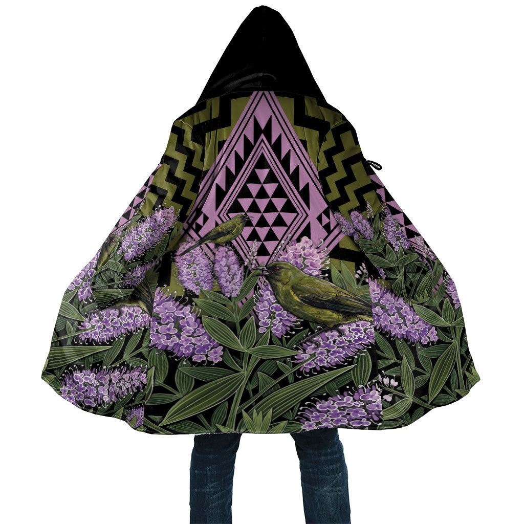 Rongoa Maori New Zealand Koromiko Cloak NZ Hebe Korimako Bellbird Poutama LT14 Unisex Green - Polynesian Pride