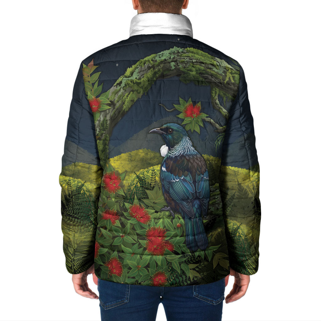 Rongoa Maori New Zealand Rata Padded Jacket NZ Tui Bird Forest Vibes LT14 - Polynesian Pride