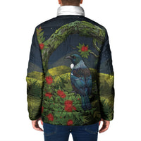 Rongoa Maori New Zealand Rata Padded Jacket NZ Tui Bird Forest Vibes LT14 - Polynesian Pride