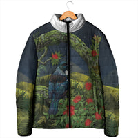 Rongoa Maori New Zealand Rata Padded Jacket NZ Tui Bird Forest Vibes LT14 - Polynesian Pride