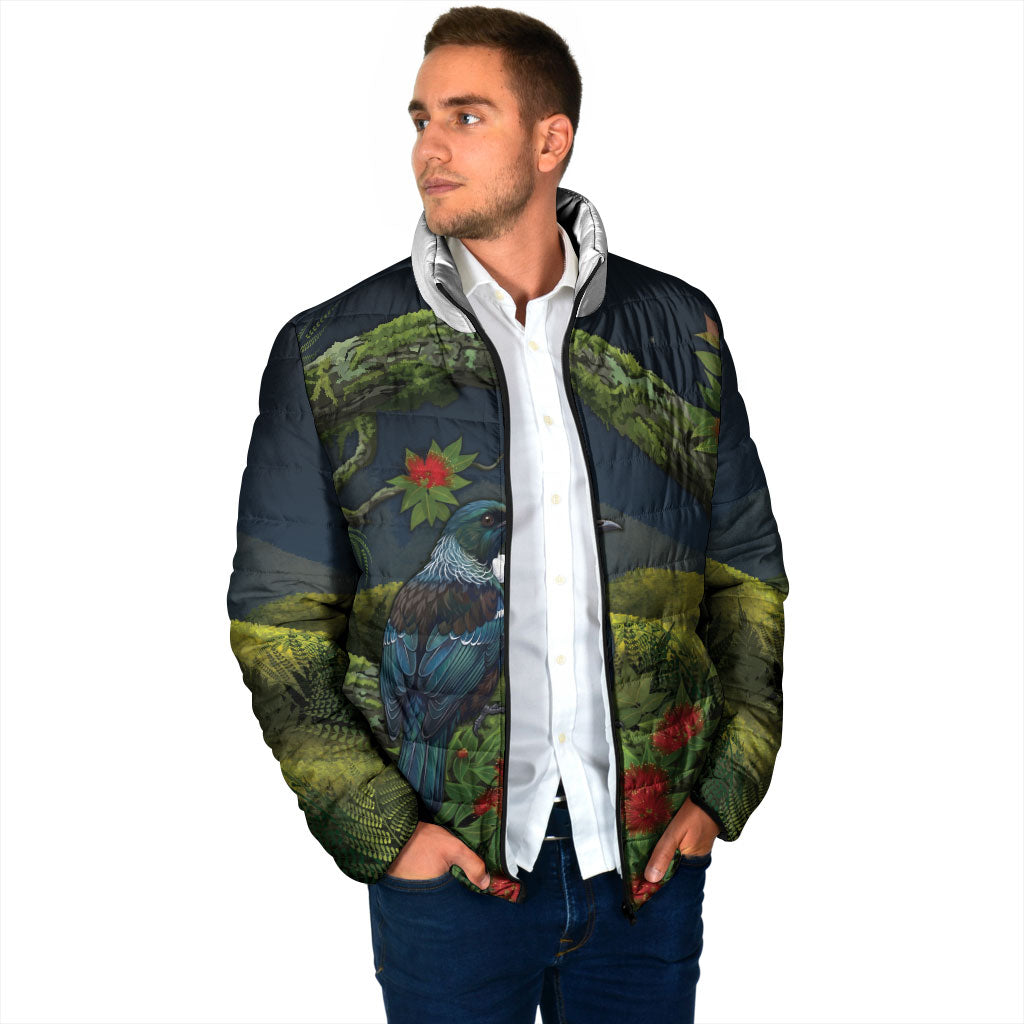 Rongoa Maori New Zealand Rata Padded Jacket NZ Tui Bird Forest Vibes LT14 - Polynesian Pride