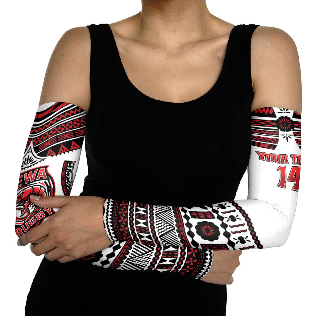 Fiji Rewa Rugby Custom Arm Sleeves Go Champions Fijian Tapa Pattern LT14 - Polynesian Pride