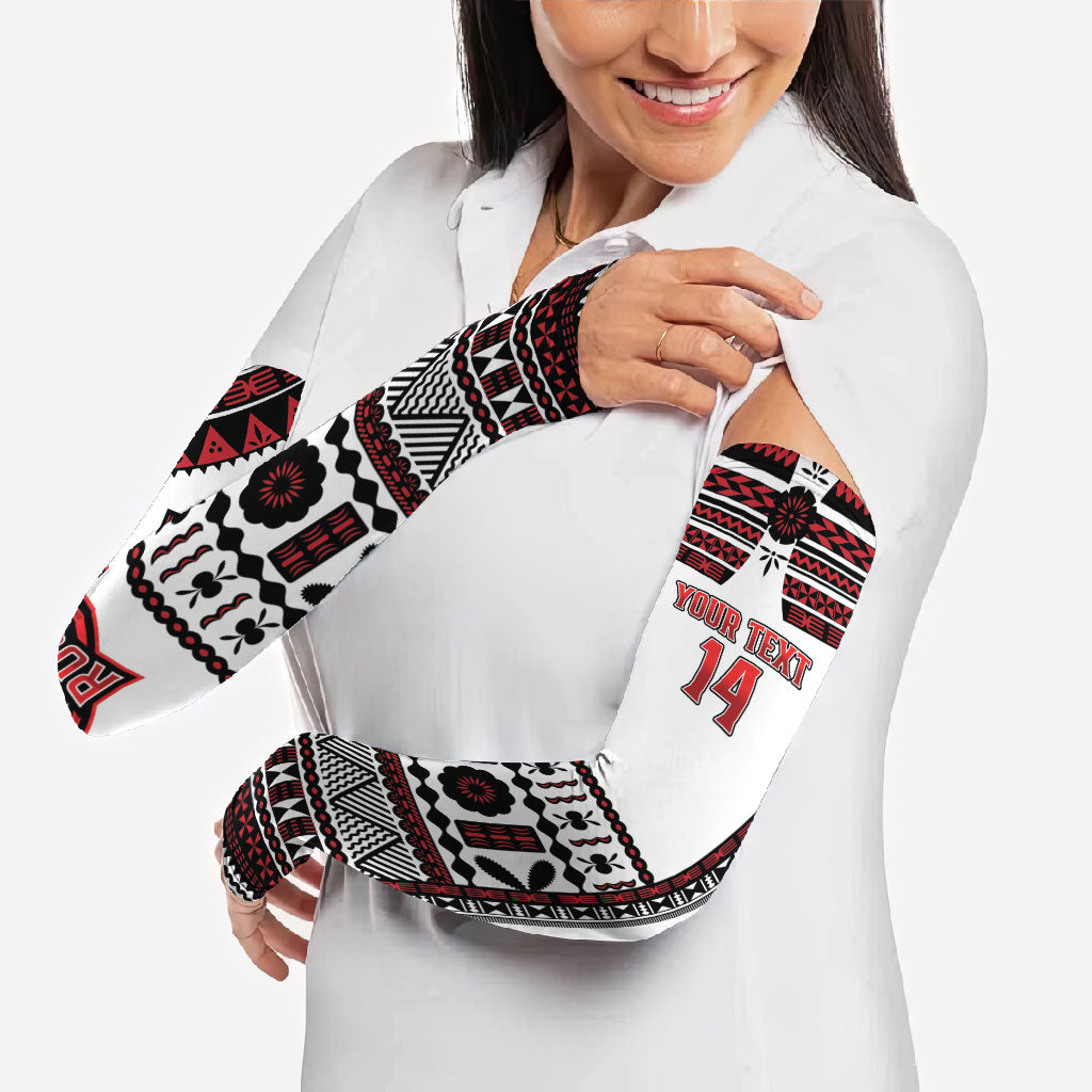 Fiji Rewa Rugby Custom Arm Sleeves Go Champions Fijian Tapa Pattern LT14 - Polynesian Pride