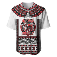 Fiji Rewa Rugby Custom Baseball Jersey Go Champions Fijian Tapa Pattern LT14 White - Polynesian Pride