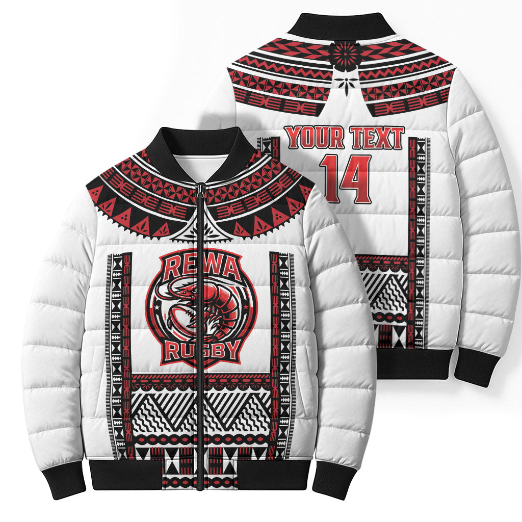 Fiji Rewa Rugby Custom Bomber Puffer Jacket Go Champions Fijian Tapa Pattern LT14 - Polynesian Pride