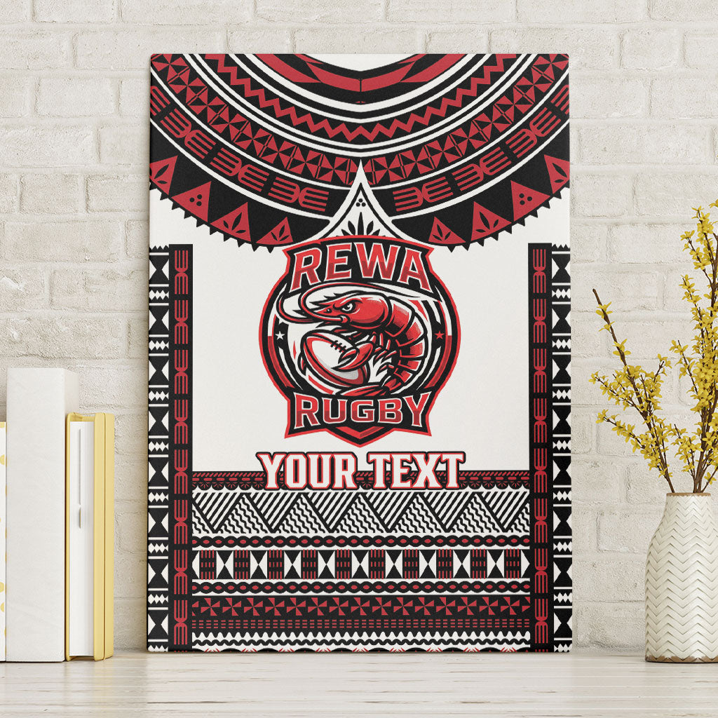 Fiji Rewa Rugby Custom Canvas Wall Art Go Champions Fijian Tapa Pattern LT14 Without Frame White - Polynesian Pride