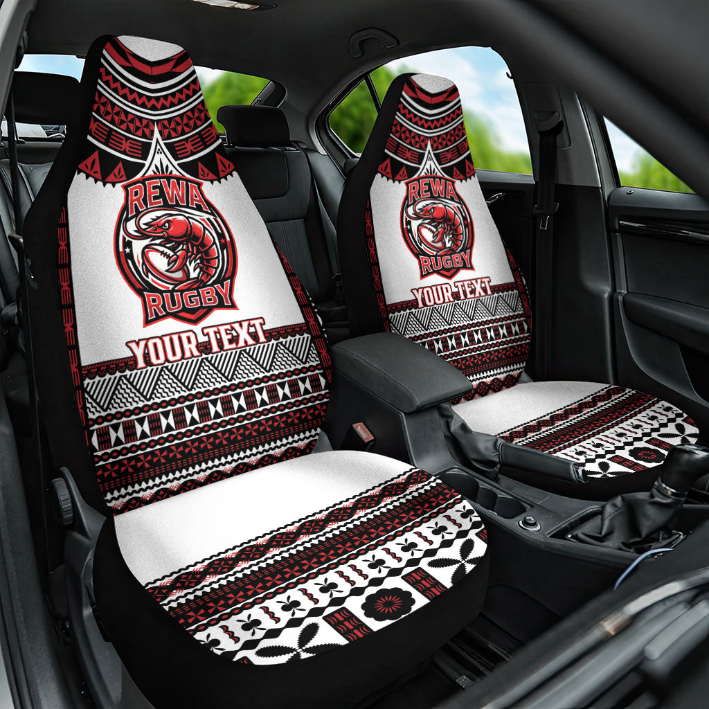 Fiji Rewa Rugby Custom Car Seat Cover Go Champions Fijian Tapa Pattern LT14 One Size White - Polynesian Pride