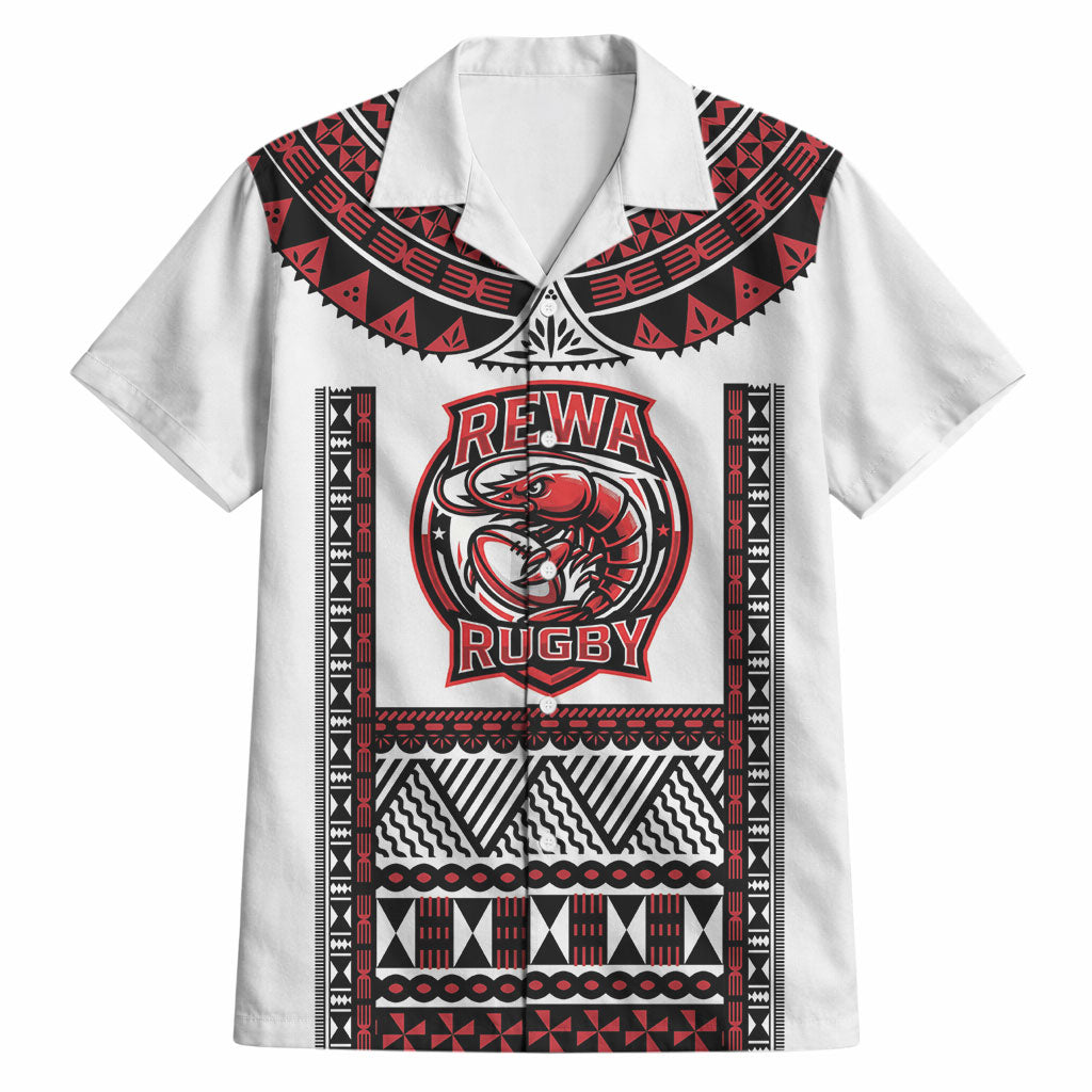 Fiji Rewa Rugby Custom Hawaiian Shirt Go Champions Fijian Tapa Pattern LT14 White - Polynesian Pride