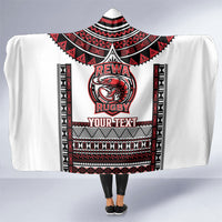 Fiji Rewa Rugby Custom Hooded Blanket Go Champions Fijian Tapa Pattern LT14 One Size White - Polynesian Pride