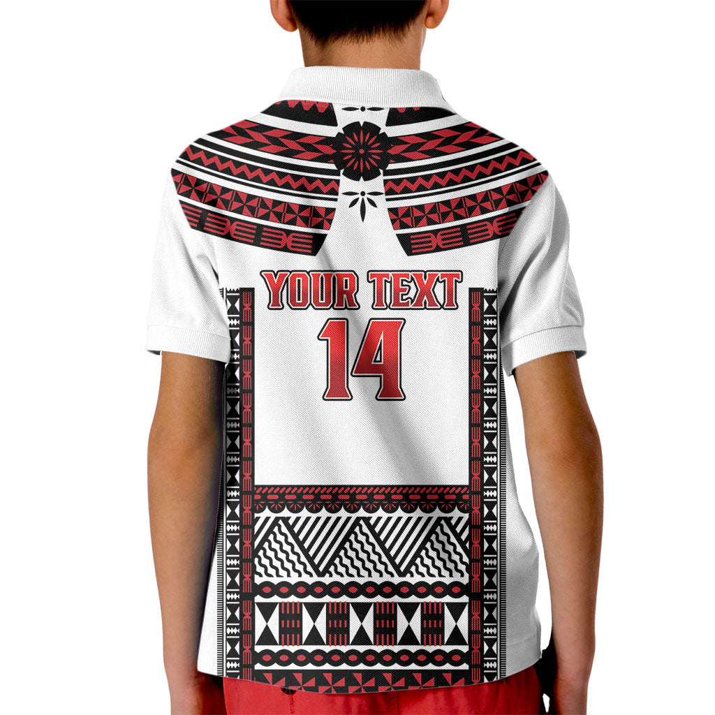 Fiji Rewa Rugby Custom Kid Polo Shirt Go Champions Fijian Tapa Pattern LT14 - Polynesian Pride