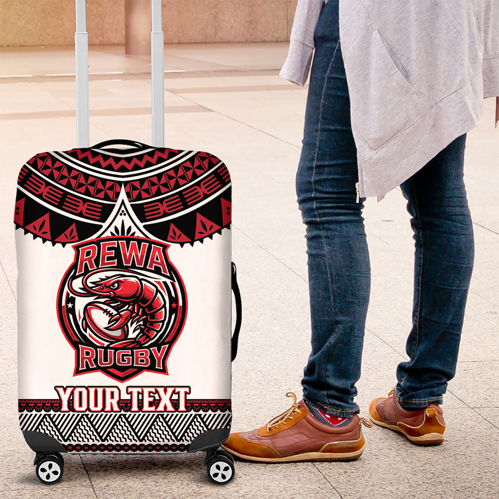 Fiji Rewa Rugby Custom Luggage Cover Go Champions Fijian Tapa Pattern LT14 White - Polynesian Pride