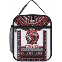 Fiji Rewa Rugby Custom Lunch Bag Go Champions Fijian Tapa Pattern LT14 10.2 × 8.3 × 4.3 inch White - Polynesian Pride