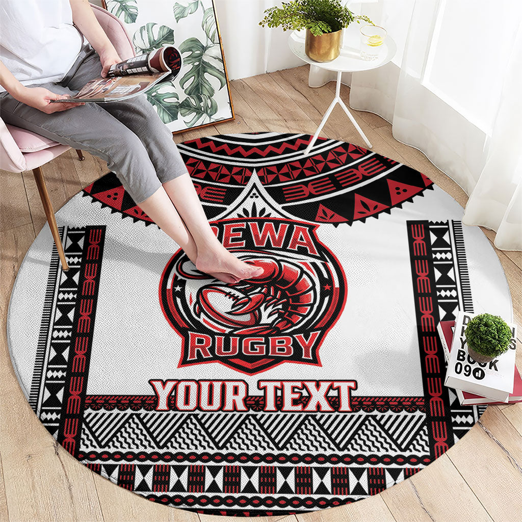 Fiji Rewa Rugby Custom Round Carpet Go Champions Fijian Tapa Pattern LT14 - Polynesian Pride