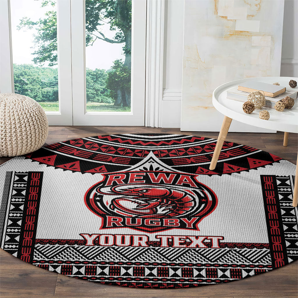 Fiji Rewa Rugby Custom Round Carpet Go Champions Fijian Tapa Pattern LT14 - Polynesian Pride