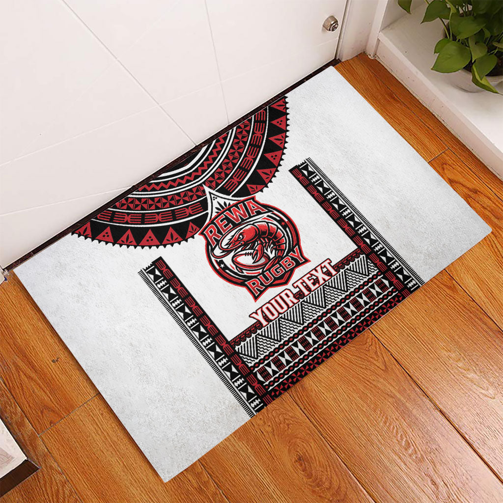 Fiji Rewa Rugby Custom Rubber Doormat Go Champions Fijian Tapa Pattern LT14 - Polynesian Pride