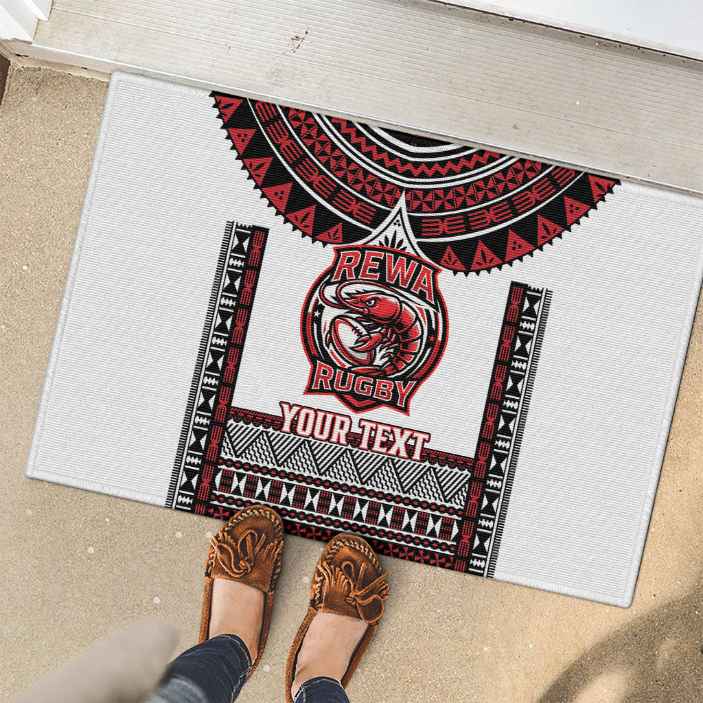 Fiji Rewa Rugby Custom Rubber Doormat Go Champions Fijian Tapa Pattern LT14 - Polynesian Pride