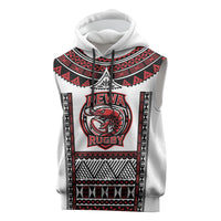 Fiji Rewa Rugby Custom Sleeveless Hoodie Go Champions Fijian Tapa Pattern LT14 White - Polynesian Pride