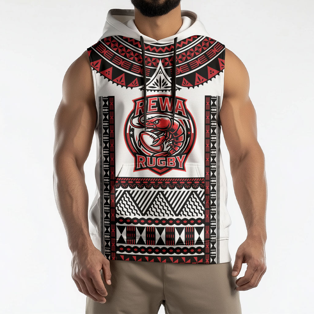 Fiji Rewa Rugby Custom Sleeveless Hoodie Go Champions Fijian Tapa Pattern LT14 - Polynesian Pride