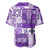 Hawaiian Quilt Baseball Jersey Tiki Tropical Retro Purple Version LT14 - Polynesian Pride