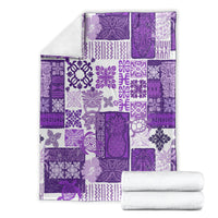 Hawaiian Quilt Blanket Tiki Tropical Retro Purple Version LT14 - Polynesian Pride