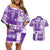 Hawaiian Quilt Couples Matching Off Shoulder Short Dress and Hawaiian Shirt Tiki Tropical Retro Purple Version LT14 Purple - Polynesian Pride