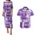 Hawaiian Quilt Couples Matching Puletasi Dress and Hawaiian Shirt Tiki Tropical Retro Purple Version LT14 Purple - Polynesian Pride