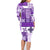 Hawaiian Quilt Family Matching Long Sleeve Bodycon Dress and Hawaiian Shirt Tiki Tropical Retro Purple Version LT14 - Polynesian Pride