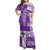 Hawaiian Quilt Family Matching Off Shoulder Maxi Dress and Hawaiian Shirt Tiki Tropical Retro Purple Version LT14 Mom's Dress Purple - Polynesian Pride