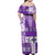 Hawaiian Quilt Family Matching Off Shoulder Maxi Dress and Hawaiian Shirt Tiki Tropical Retro Purple Version LT14 - Polynesian Pride