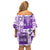 Hawaiian Quilt Family Matching Off Shoulder Short Dress and Hawaiian Shirt Tiki Tropical Retro Purple Version LT14 - Polynesian Pride