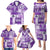 Hawaiian Quilt Family Matching Puletasi Dress and Hawaiian Shirt Tiki Tropical Retro Purple Version LT14 - Polynesian Pride