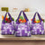 Hawaiian Quilt Grocery Bag Tiki Tropical Retro Purple Version