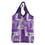 Hawaiian Quilt Grocery Bag Tiki Tropical Retro Purple Version