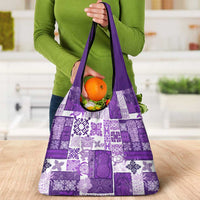 Hawaiian Quilt Grocery Bag Tiki Tropical Retro Purple Version LT14 - Polynesian Pride