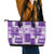 Hawaiian Quilt Leather Tote Bag Tiki Tropical Retro Purple Version LT14 - Polynesian Pride